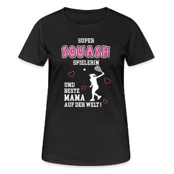 Squash Beste Mama Mutter Muttertag Geburtstag - Frauen T-Shirt atmungsaktiv - Schwarz - Vorne - AI Model Female 172 light (172cm)