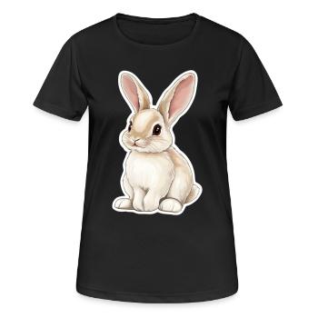 Hase - Frauen T-Shirt atmungsaktiv - Schwarz - Vorne - AI Model Female 172 light (172cm)