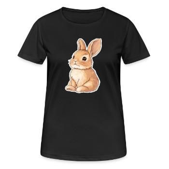 Hase - Frauen T-Shirt atmungsaktiv - Schwarz - Vorne - AI Model Female 172 light (172cm)