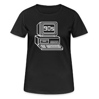Retro 90er Jahre Konsole Pixel Art - Frauen T-Shirt atmungsaktiv - Schwarz - Vorne - AI Model Female 172 light (172cm)