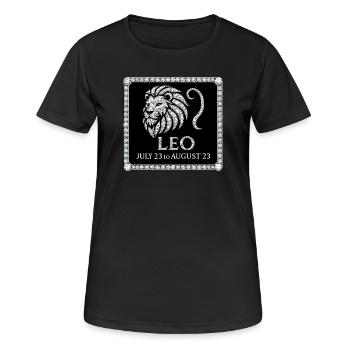 Signe du zodiaque Lion - T-shirt respirant Femme - noir - Devant - AI Model Female 172 light (172cm)