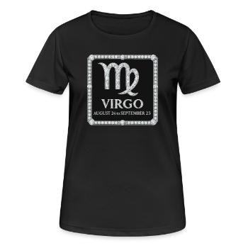 Sternzeichen Jungfrau - Frauen T-Shirt atmungsaktiv - Schwarz - Vorne - AI Model Female 172 light (172cm)