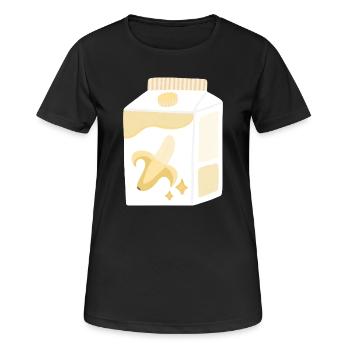 Bananenmilch Karton - Frauen T-Shirt atmungsaktiv - Schwarz - Vorne - AI Model Female 172 light (172cm)