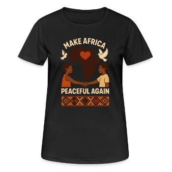Rendre l’Afrique à nouveau pacifique - T-shirt respirant Femme - noir - Devant - AI Model Female 172 light (172cm)