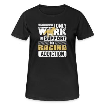 Working Just to Fund My Horse Racing Obsession - Women's Breathable T-Shirt - black - Front - AI Model Female 172 light (172cm)