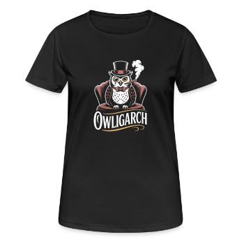 Hibou avec chapeau haut de forme et monocle - T-shirt respirant Femme - noir - Devant - AI Model Female 172 light (172cm)