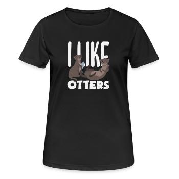 Ich Mag Seeotter Cartoon - Frauen T-Shirt atmungsaktiv - Schwarz - Vorne - AI Model Female 172 light (172cm)