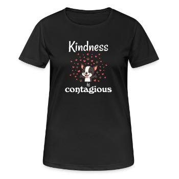 Boston - Freundlichkeit ist ansteckend - Frauen T-Shirt atmungsaktiv - Schwarz - Vorne - AI Model Female 172 light (172cm)