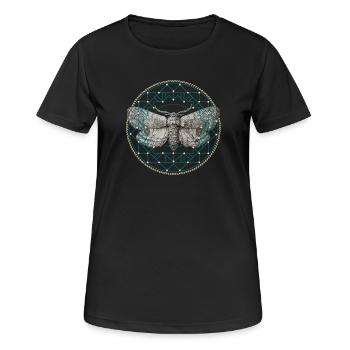 Motte Heilige Geometrie - Frauen T-Shirt atmungsaktiv - Schwarz - Vorne - AI Model Female 172 light (172cm)
