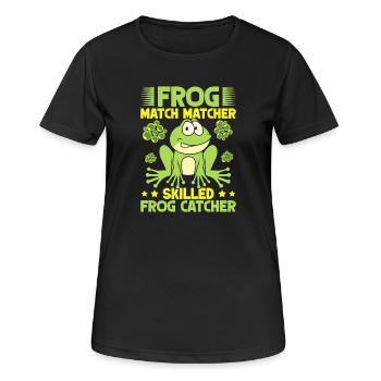 Frog Catcher Match Matcher Skilled Catcher Frog - Frauen T-Shirt atmungsaktiv - Schwarz - Vorne - AI Model Female 172 light (172cm)