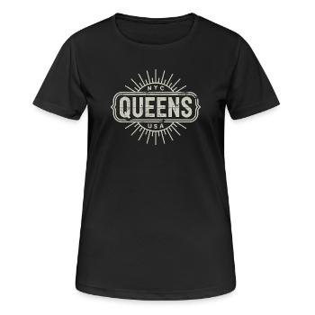 Queens - New York Souvenir Design - Frauen T-Shirt atmungsaktiv - Schwarz - Vorne - AI Model Female 172 light (172cm)