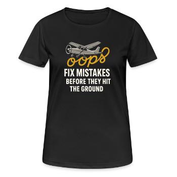 Instructeur de vol Cfi Pilote Instructeur d’aviation - T-shirt respirant Femme - noir - Devant - AI Model Female 172 light (172cm)