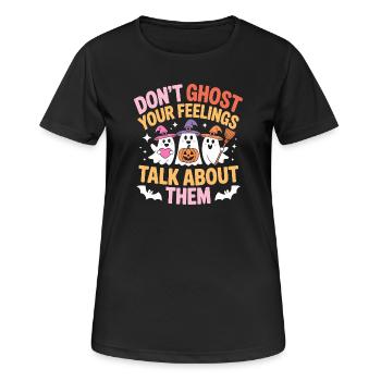 Ne fantômez pas vos sentiments - T-shirt respirant Femme - noir - Devant - AI Model Female 172 light (172cm)