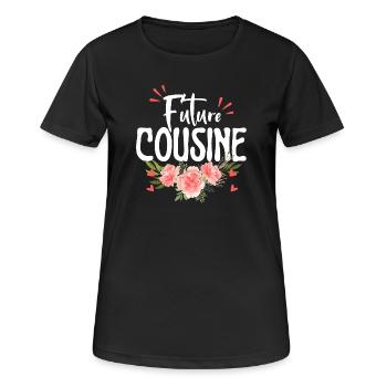 Future granny, flowery pregnancy announcement - Women's Breathable T-Shirt - black - Front - AI Model Female 172 light (172cm)
