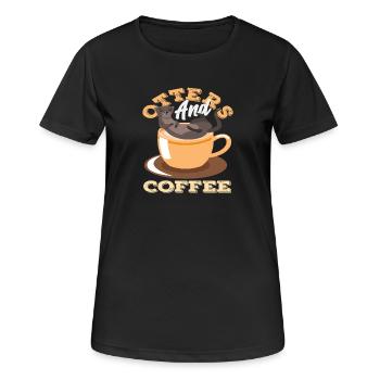 Kaffee Seeotter Cartoon - Frauen T-Shirt atmungsaktiv - Schwarz - Vorne - AI Model Female 172 light (172cm)