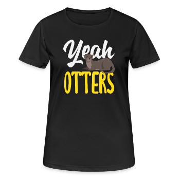 Ja Seeotter Cartoon - Frauen T-Shirt atmungsaktiv - Schwarz - Vorne - AI Model Female 172 light (172cm)
