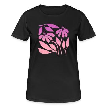 Marguerite in Gradient Pink - Women's Breathable T-Shirt - black - Front - AI Model Female 172 light (172cm)