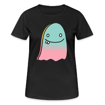 Ghost doodle gradient - Women's Breathable T-Shirt - black - Front - AI Model Female 172 light (172cm)