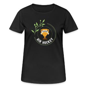 Championnat du tournoi de vainqueur de l’air hockey sur air - T-shirt respirant Femme - noir - Devant - AI Model Female 172 light (172cm)