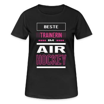 Best Air Hockey Coach Air Hockey Coach - Women's Breathable T-Shirt - black - Front - AI Model Female 172 light (172cm)