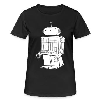Retro Robot – Vintage AI Android Design - Women's Breathable T-Shirt - black - Front - AI Model Female 172 light (172cm)