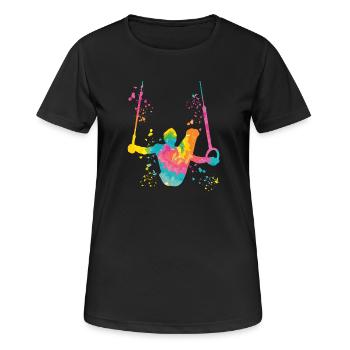 Artistic Gymnastics Rings Artistic Gymnastics - Women's Breathable T-Shirt - black - Front - AI Model Female 172 light (172cm)