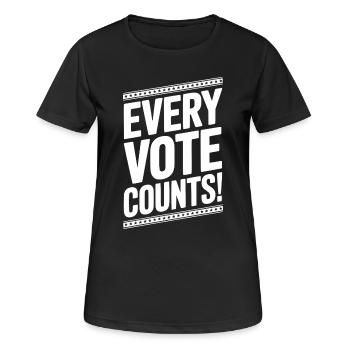 Jede Stimme zählt - Frauen T-Shirt atmungsaktiv - Schwarz - Vorne - AI Model Female 172 light (172cm)