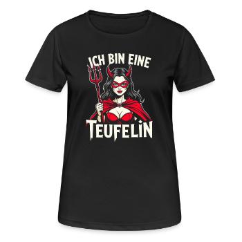 Teufelin Kostüm Halloween Teufel  Frau Teufelsweib - Frauen T-Shirt atmungsaktiv - Schwarz - Vorne - AI Model Female 172 light (172cm)