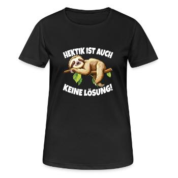 Hectic is also not a solution Sloth - Women's Breathable T-Shirt - black - Front - AI Model Female 172 light (172cm)