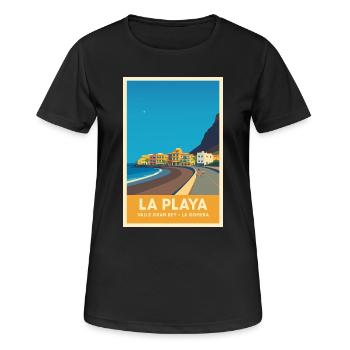 La Playa Poster Valle Gran Rey - Women's Breathable T-Shirt - black - Front - AI Model Female 172 light (172cm)