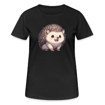 Igel - Frauen T-Shirt atmungsaktiv - Schwarz - Vorne - AI Model Female 172 light (172cm)
