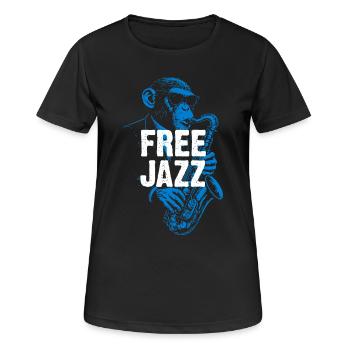 Blue Sax Free Jazz - Frauen T-Shirt atmungsaktiv - Schwarz - Vorne - AI Model Female 172 light (172cm)