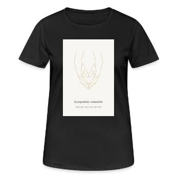 La sympathie surgit – avant que vous ne parliez - T-shirt respirant Femme - noir - Devant - AI Model Female 172 light (172cm)