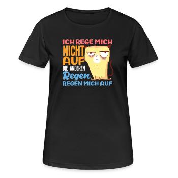 Ich rege mich nicht auf die anderen regen mich auf - Frauen T-Shirt atmungsaktiv - Schwarz - Vorne - AI Model Female 172 light (172cm)