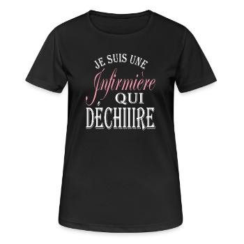Cadeau original infirmière - Meilleure infirmière - T-shirt respirant Femme - noir - Devant - AI Model Female 172 light (172cm)