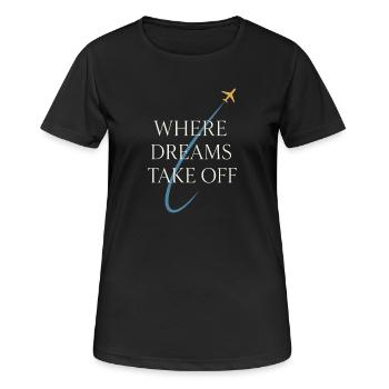 Instructeur de vol Cfi Pilote Instructeur d’aviation - T-shirt respirant Femme - noir - Devant - AI Model Female 172 light (172cm)