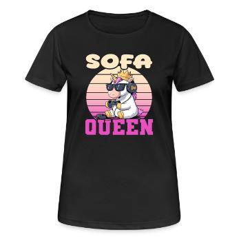 Sofa QUEEN - Unicorn gaming - Women's Breathable T-Shirt - black - Front - AI Model Female 172 light (172cm)