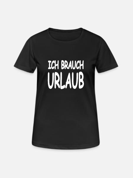 Urlaub - Frauen T-Shirt atmungsaktiv - Schwarz