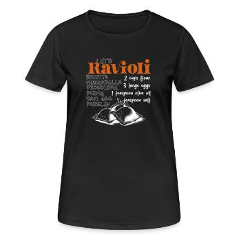 Raviolis - La recette - T-shirt respirant Femme - noir - Devant - AI Model Female 172 light (172cm)