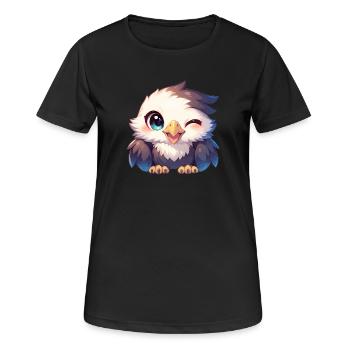 Adler - Frauen T-Shirt atmungsaktiv - Schwarz - Vorne - AI Model Female 172 light (172cm)
