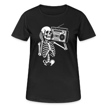 Skeleton Boombox Retro Groove - Women's Breathable T-Shirt - black - Front - AI Model Female 172 light (172cm)
