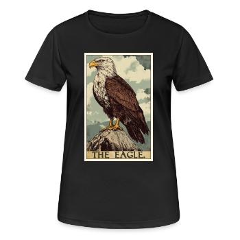 Adler - Frauen T-Shirt atmungsaktiv - Schwarz - Vorne - AI Model Female 172 light (172cm)