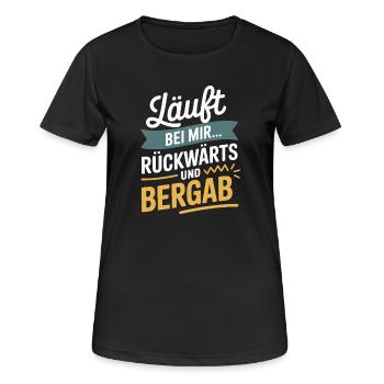 Runs backwards and downhill for me - Women's Breathable T-Shirt - black - Front - AI Model Female 172 light (172cm)