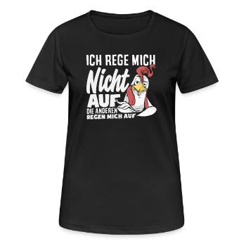 Ich rege mich nicht auf die anderen regen mich auf - Frauen T-Shirt atmungsaktiv - Schwarz - Vorne - AI Model Female 172 light (172cm)