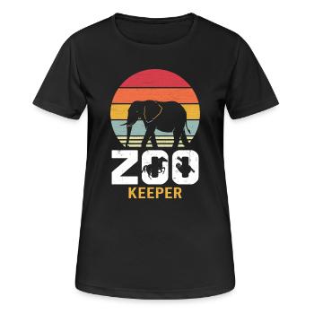 Zoo Gardien de zoo Gardien de zoo Vintage Zoo Wildlife - T-shirt respirant Femme - noir - Devant - AI Model Female 172 light (172cm)