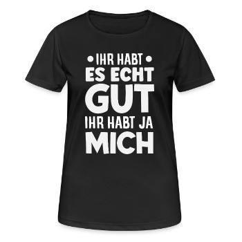 Tu l’as bien – tu m’as - T-shirt respirant Femme - noir - Devant - AI Model Female 172 light (172cm)