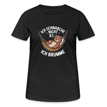 Ich Schnarche Nicht Ich Brumme Bär - Frauen T-Shirt atmungsaktiv - Schwarz - Vorne - AI Model Female 172 light (172cm)