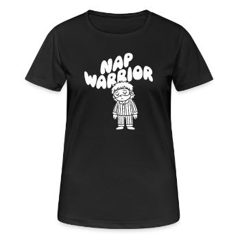 Nap Warrior Schlafheld Illustration - Frauen T-Shirt atmungsaktiv - Schwarz - Vorne - AI Model Female 172 light (172cm)