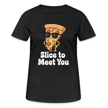 Slice to Meet You - Frauen T-Shirt atmungsaktiv - Schwarz - Vorne - AI Model Female 172 light (172cm)