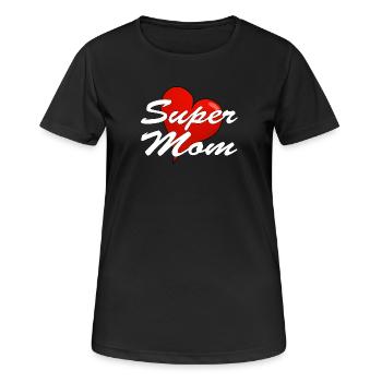 super mom - Women's Breathable T-Shirt - black - Front - AI Model Female 172 light (172cm)